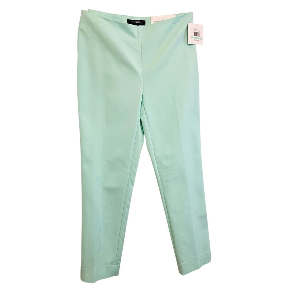 Ellen Tracy Women's Pull On Ankle Length Pants, Soft Mint‎ Green, Size 8